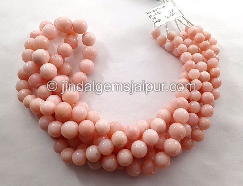Pink Opal Smooth Balls Shape Beads