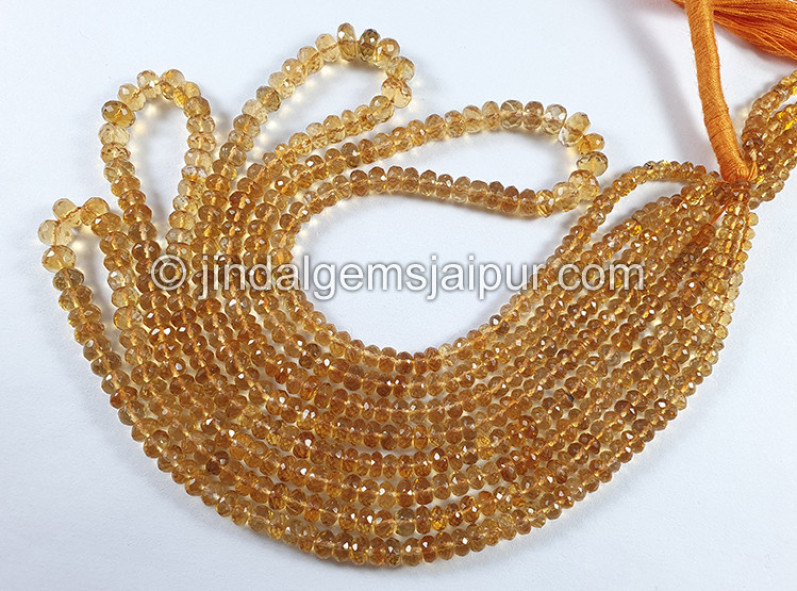Madeira Citrine Faceted Roundelle Shape Beads