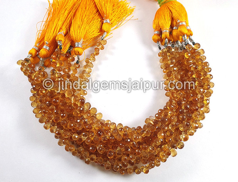 Madeira  Citrine Faceted Drops Shape Beads