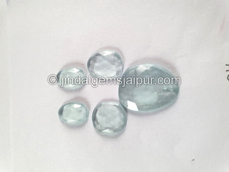 Milky Aquamarine Rose Cut Slices -- DEAQMA146