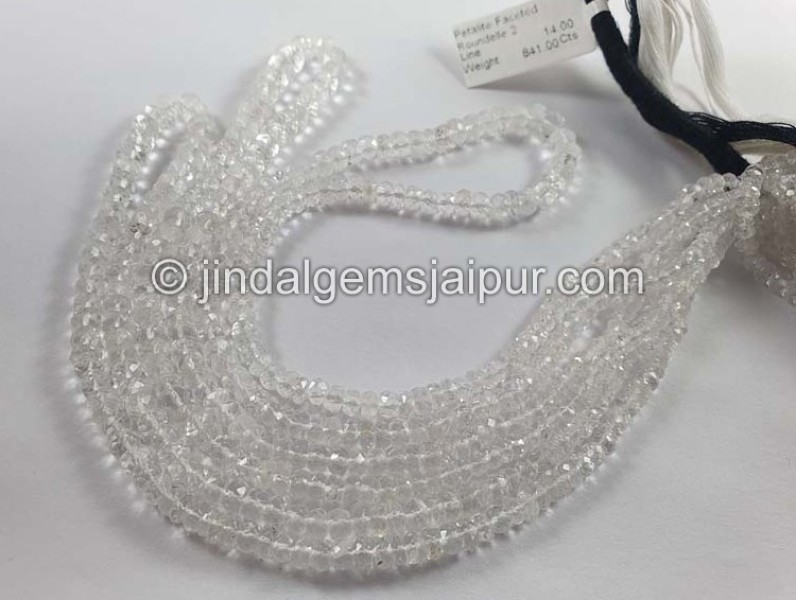 Petalite Faceted Roundelle Shape Beads