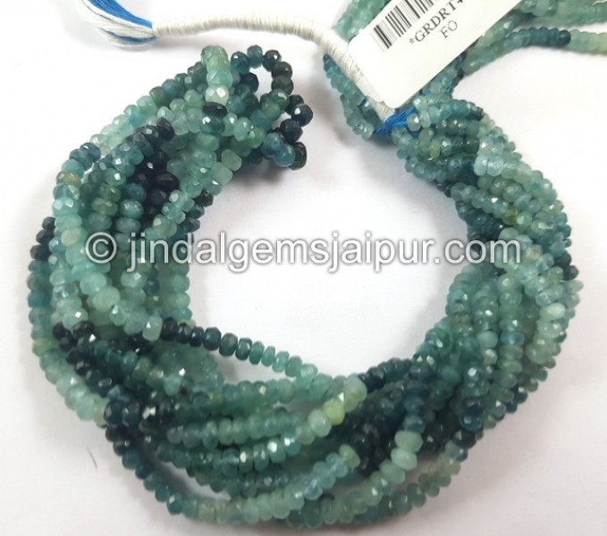 Grandidierite Shaded Faceted Roundelle Beads