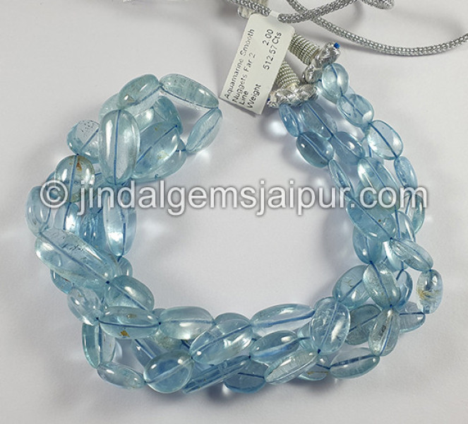 Aquamarine Smooth Nuggets Shape Beads