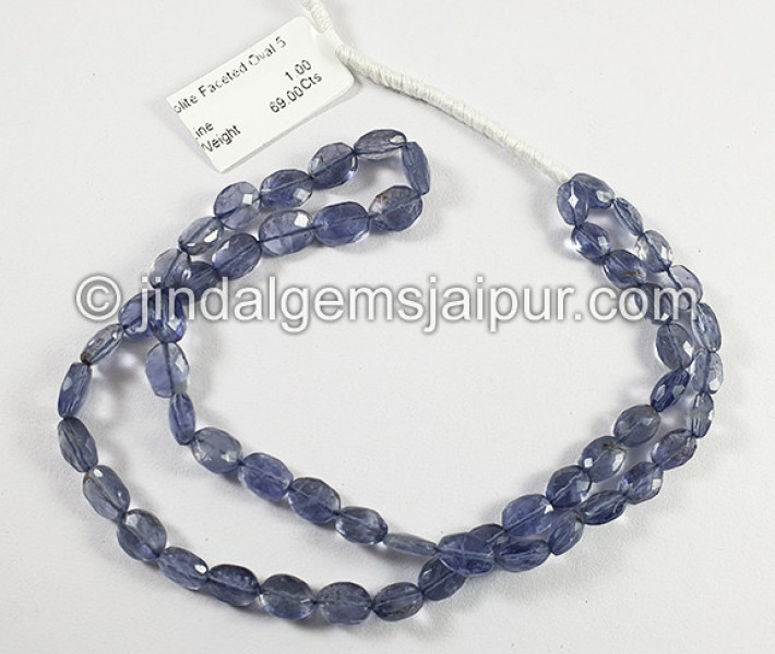 Iolite Faceted Oval Shape Beads