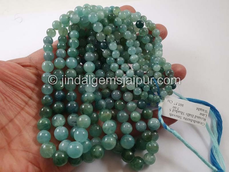 Grandidierite Shaded Smooth Round Balls Beads