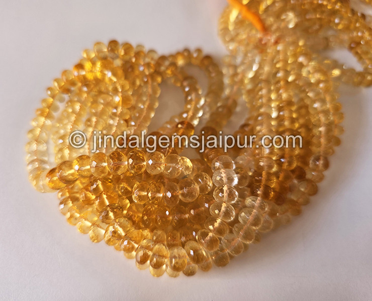 Citrine Shaded Faceted Roundelle Shape Beads