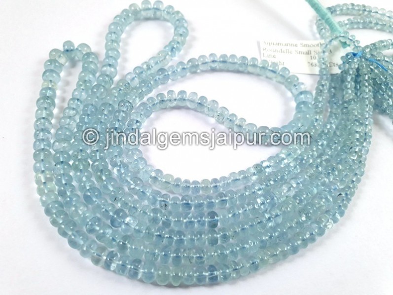 Aquamarine Smooth Roundelle Beads