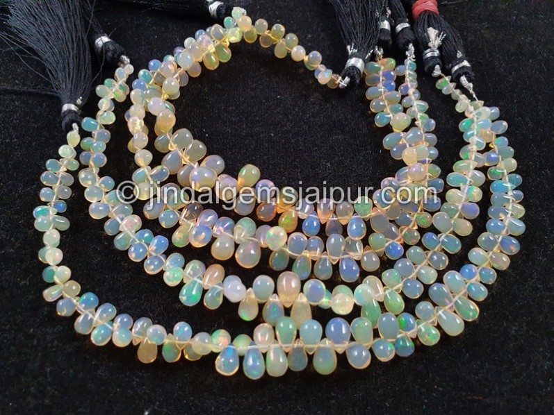 Yellow Ethiopian Opal Smooth Drops Beads