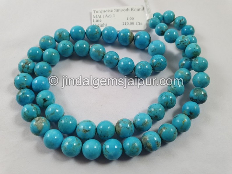 Turquoise Matrix Smooth Round Ball Beads