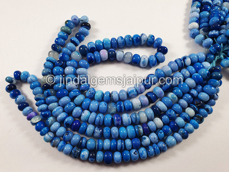 Blue Color Smooth Roundelle Shape Beads