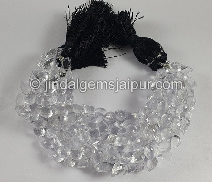 Crystal Quartz Faceted Fancy Drops Shape Big Beads