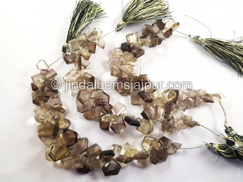 Bi Lemon Quartz Flat Slice Cut Beads