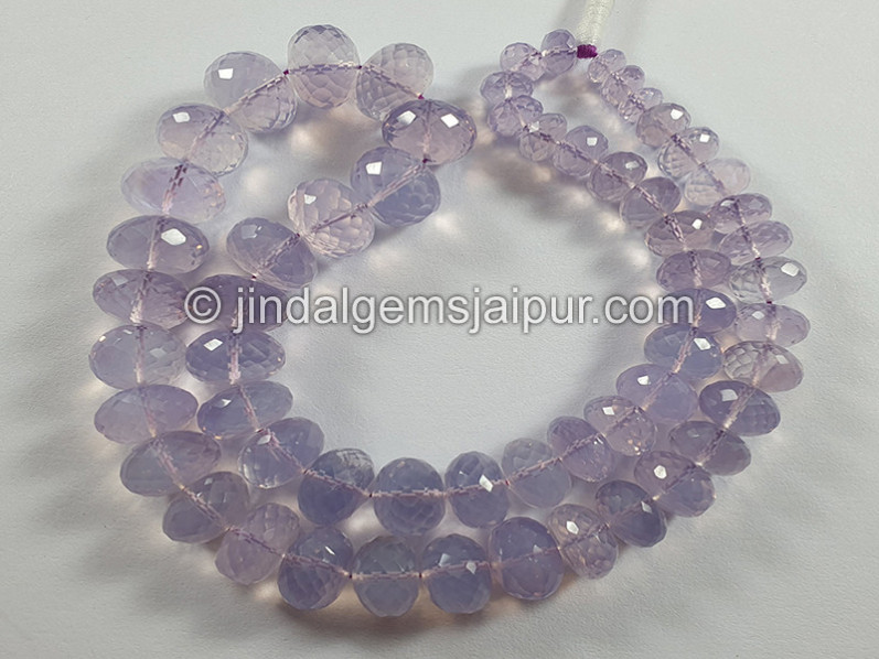 Scorolite Or Lavender Quartz Faceted Roundelle Shape Beads