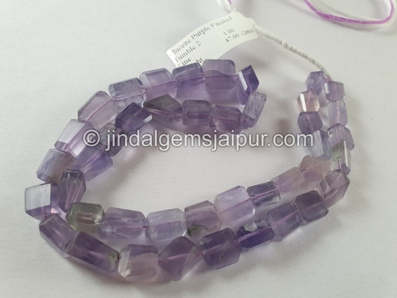 Yttrium Purple Fluorite Faceted Nugget Beads