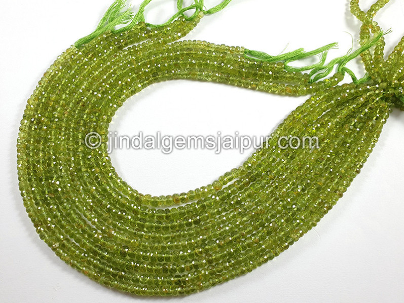 Peridot Faceted Roundelle Shape Beads
