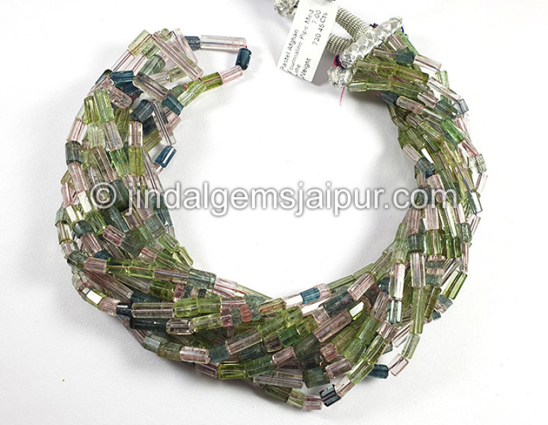 Pastel Afghan Tourmaline Pipe Shape Beads