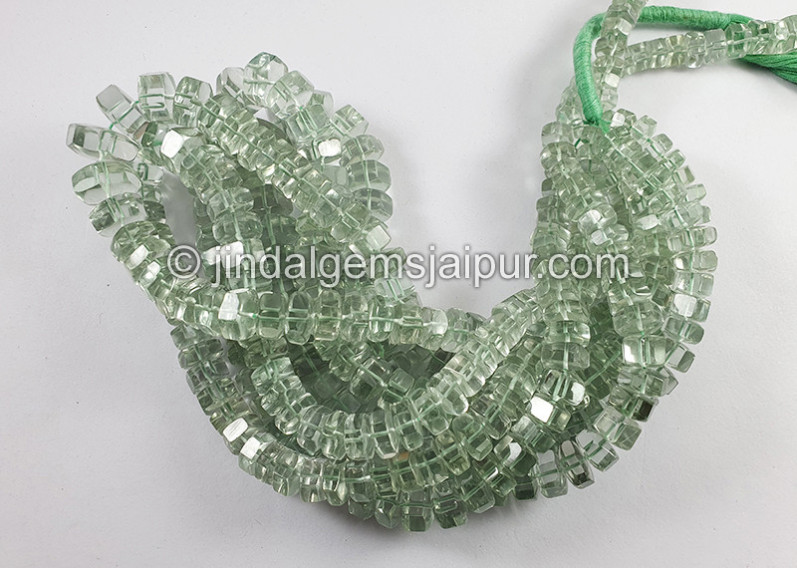 Green Amethyst Step Cut Bolt Shape Beads