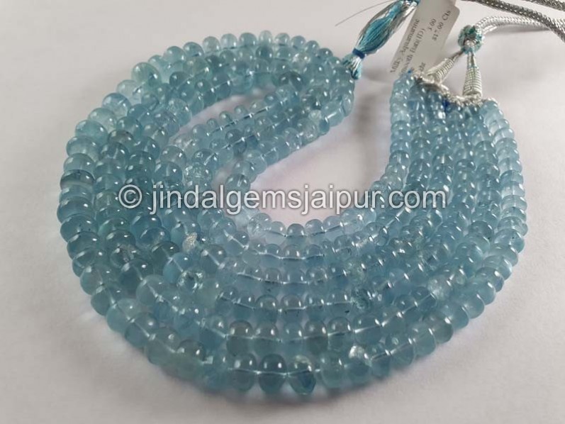 Milky Aquamarine Far Smooth Roundelle Beads