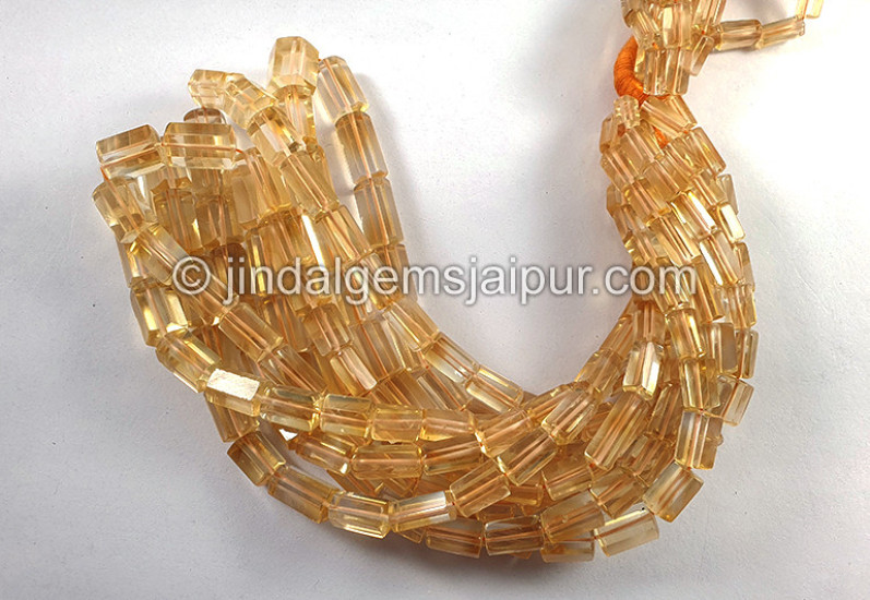 Citrine Step Cut Pipe Shape Beads