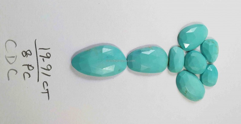 Turquoise Rose cut Slices