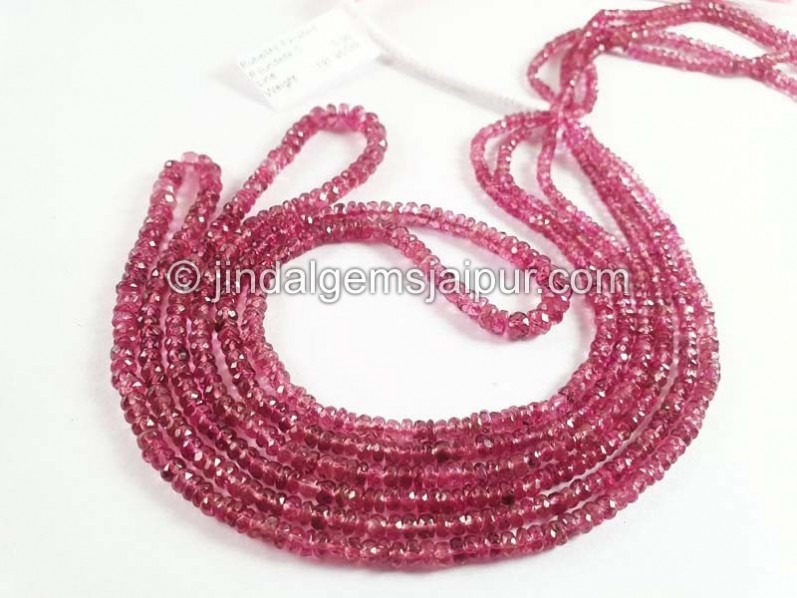 Rubellite Faceted Roundelle Beads -- RBLT74
