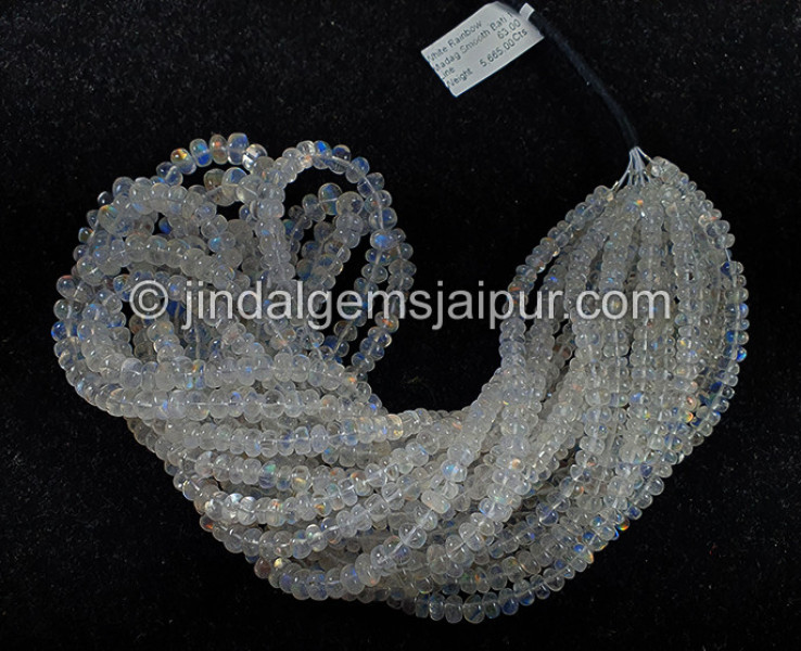 White Rainbow Madagascar Smooth Roundelle Shape Beads