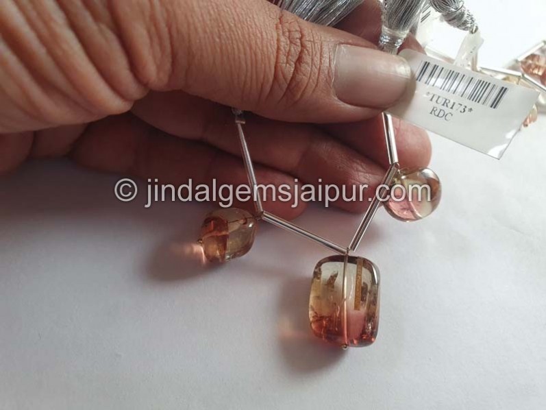 Bi Color Tourmaline Smooth Nugget Beads