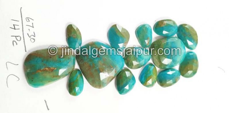 Blue Opalina Rose Cut Slices