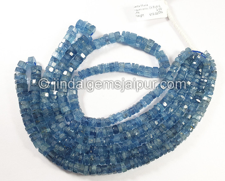 Santa Maria Aquamarine Cut Bolt Shape Beads
