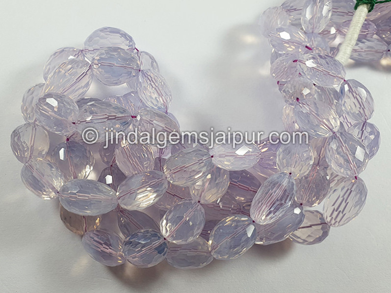 Scorolite Or Lavender Quartz Concave Cut Nuggets Shape Beads