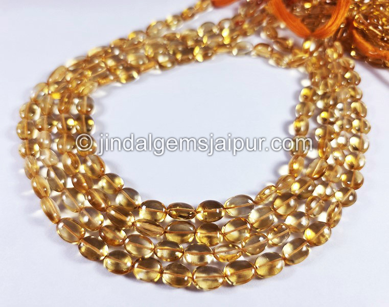 Citrine Smooth Oval Shape Beads Small