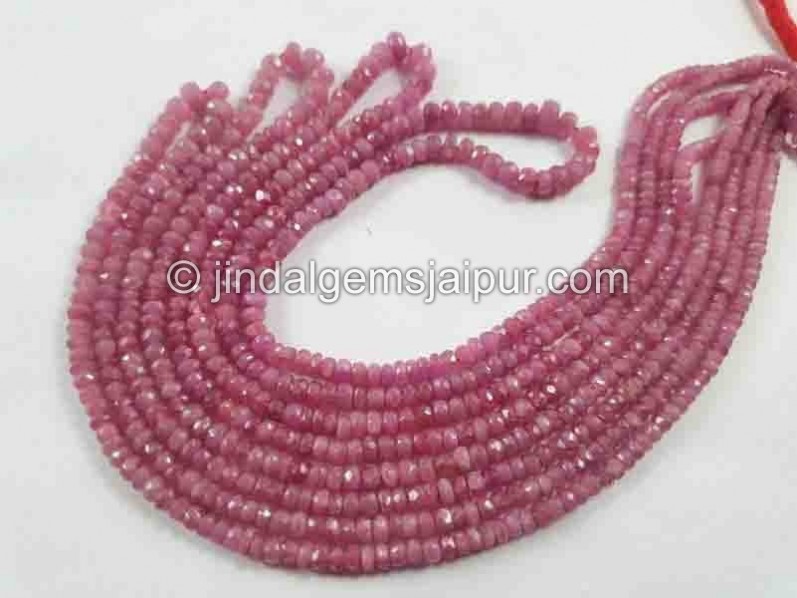 Natural Pink Sapphire Faceted Roundelle Beads -- SPPH146