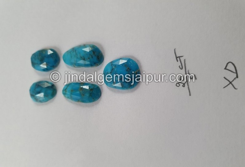 Black Spiderweb Turquoise Rose Cut Slices