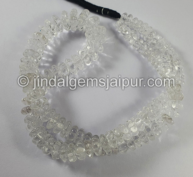 Crystal Quartz Flat Pumpkin Shape Beads