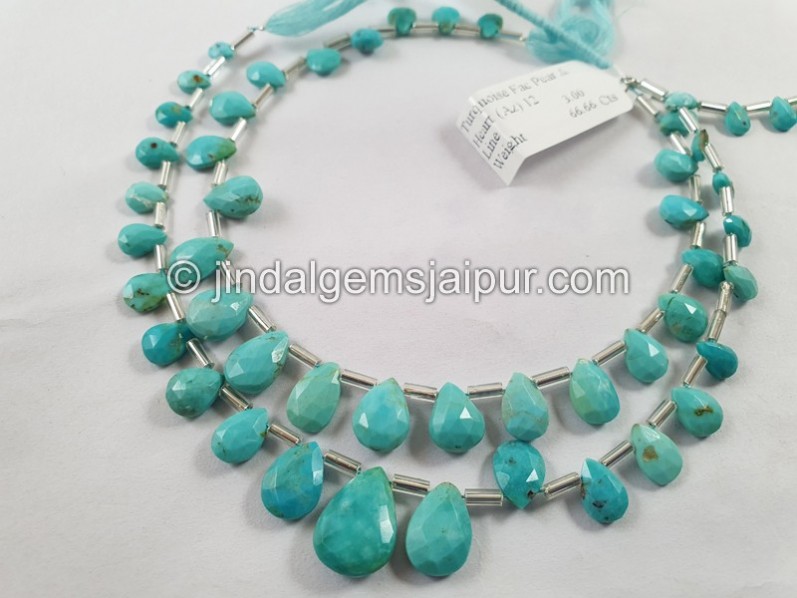 Turquoise Arizona Faceted Pear Shape Beads