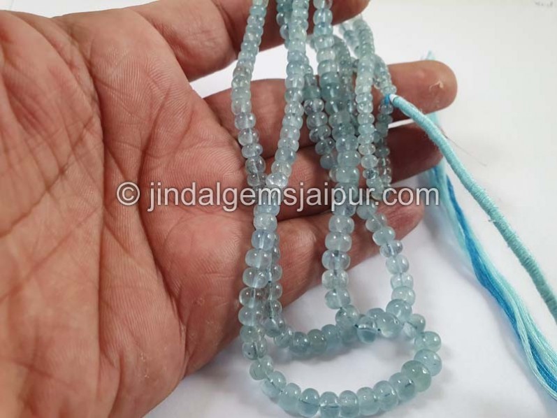 Milky Aquamarine Smooth Roundelle Beads