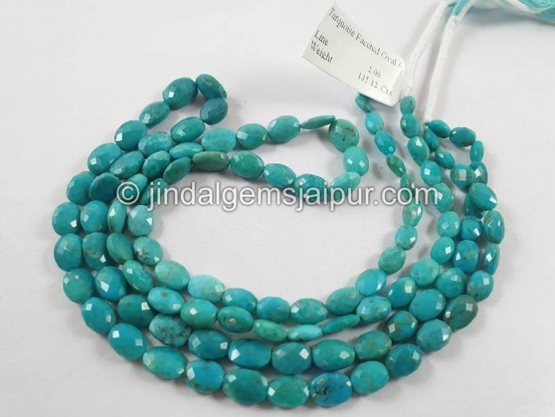 Turquoise Faceted Oval Shape Beads