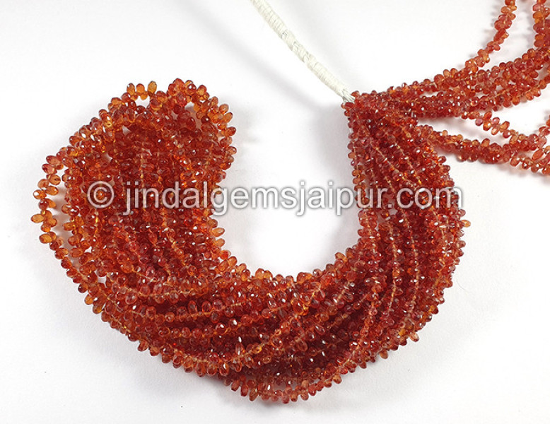 Red Sapphire Faceted Drops Shape Beads