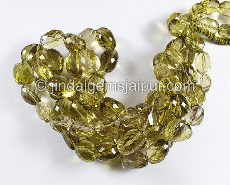 Bi Lemon Quartz Faceted Oval Shape Beads