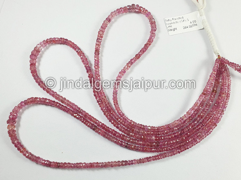 Ruby Shaded Faceted Roundelle Shape Beads