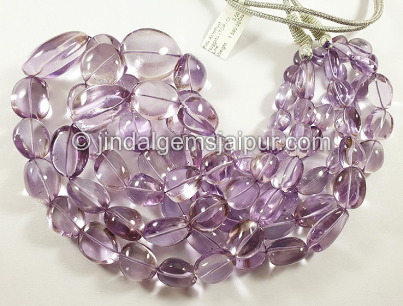 Pink Amethyst Smooth Nuggets Shape Beads