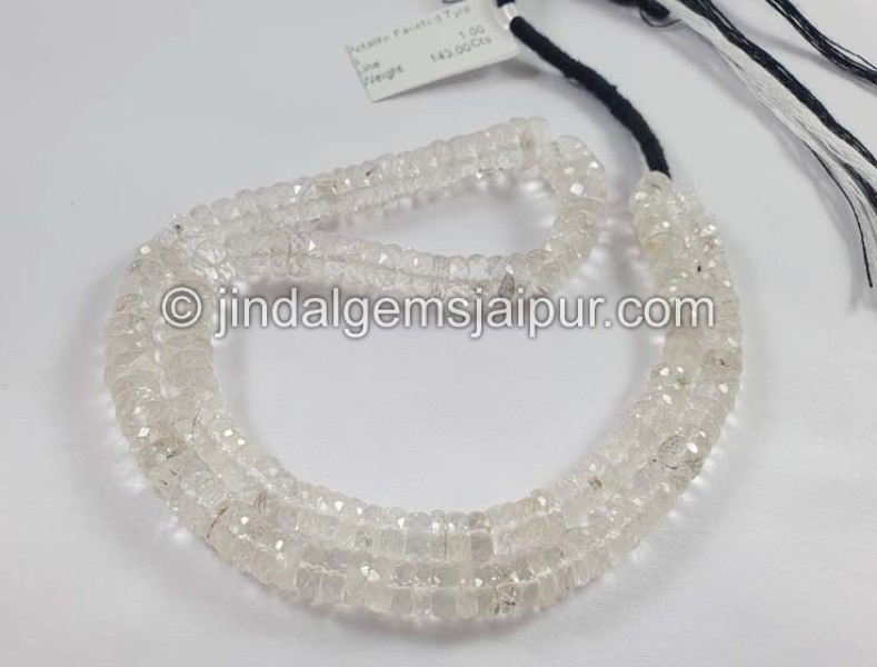 Petalite Faceted Tyre Shape Beads