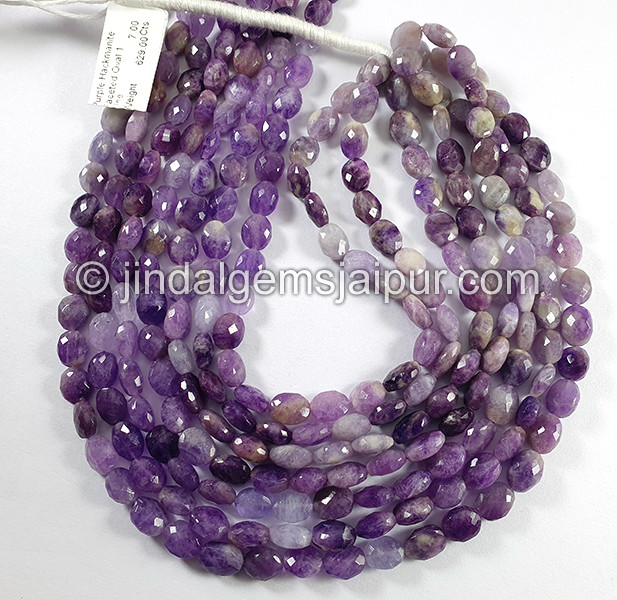 Purple Hackmanite Shaded Faceted Oval Shape Beads