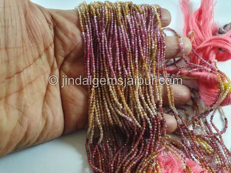 Multi Sapphire Faceted Round Beads