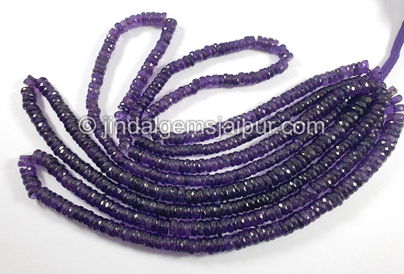 Amethyst Faceted Tyre Shape Beads