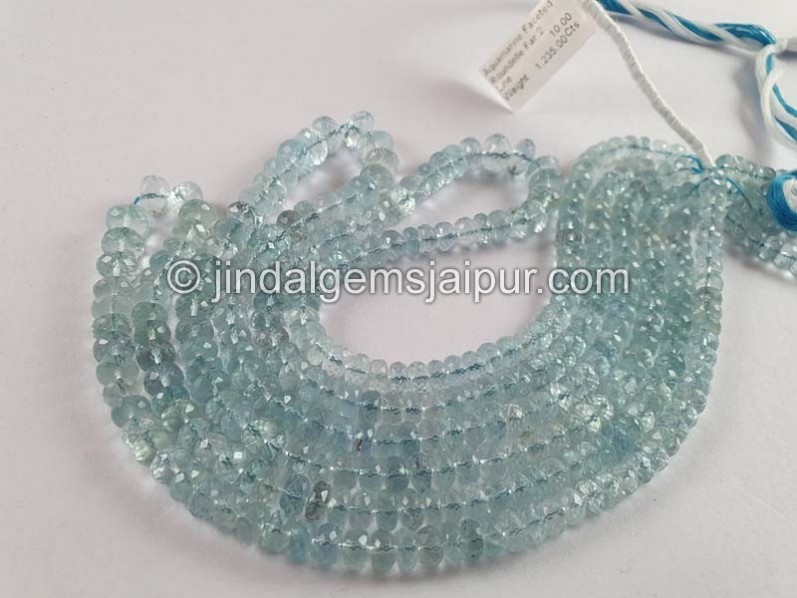 Aquamarine Faceted Roundelle Beads