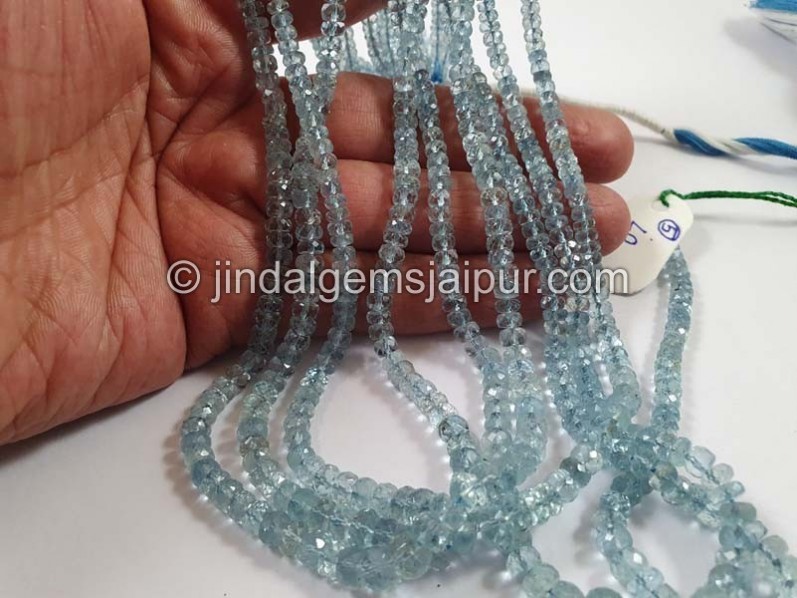 Aquamarine Faceted Roundelle Beads