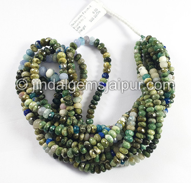Hackmanite Faceted Roundelle Shape Beads