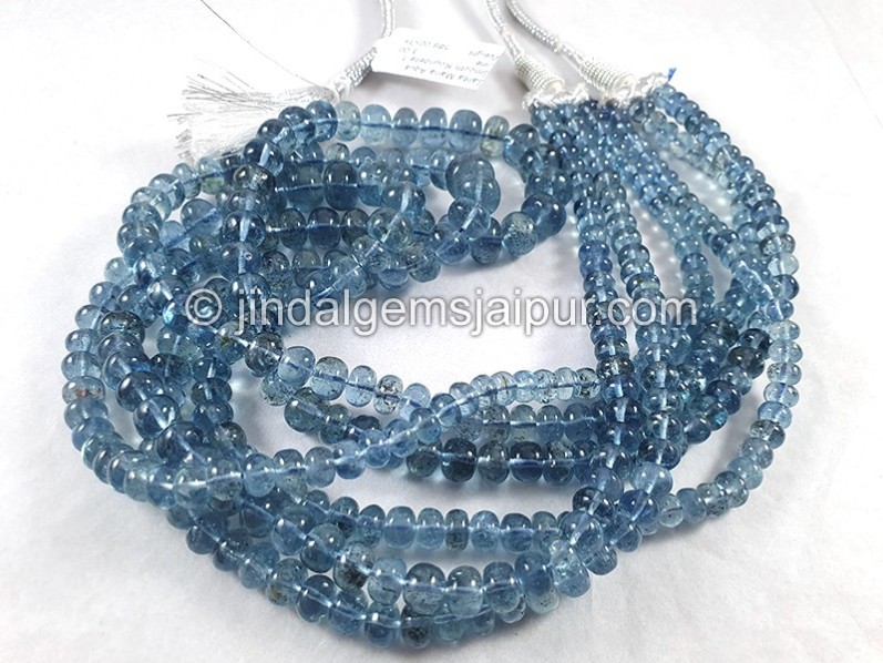Santa Maria Aquamarine Smooth Roundelle Shape Beads