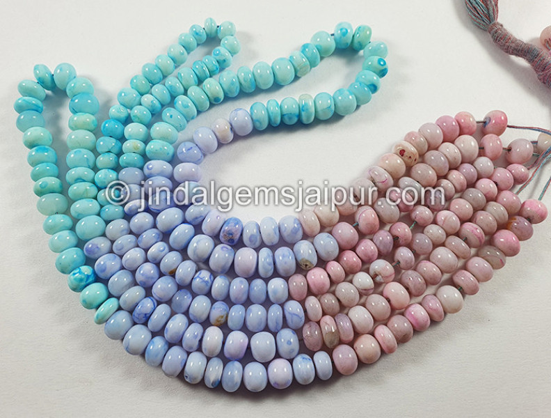 Multi Opal Smooth Roundelle Shape Beads